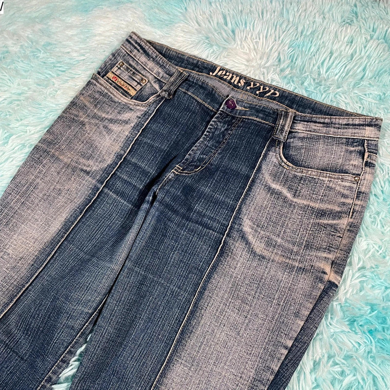 Vintage 00s Patterned Jeans Bootcut - Size 16
