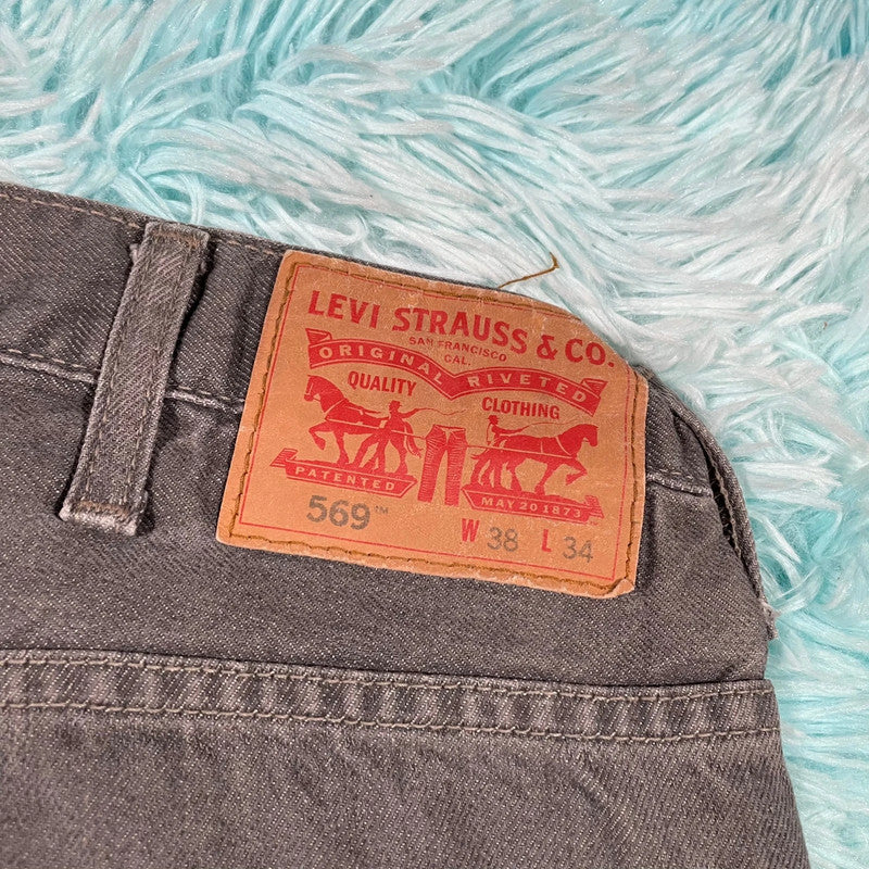 Vintage Grey Levi’s Jeans 569 Wide Leg - 38W 34L