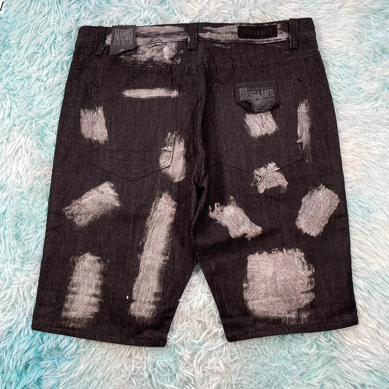 Vintage 90s Black Jean Shorts - 36W