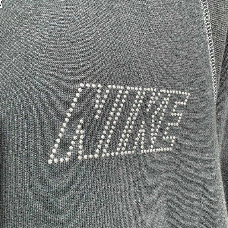 Vintage Dark Grey Y2K Nike Hoodie Full Zip - Medium