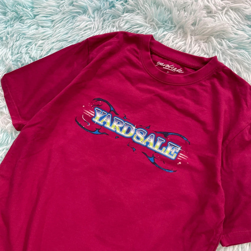 Red Yardsale T Shirt Graphic Spellout - Small