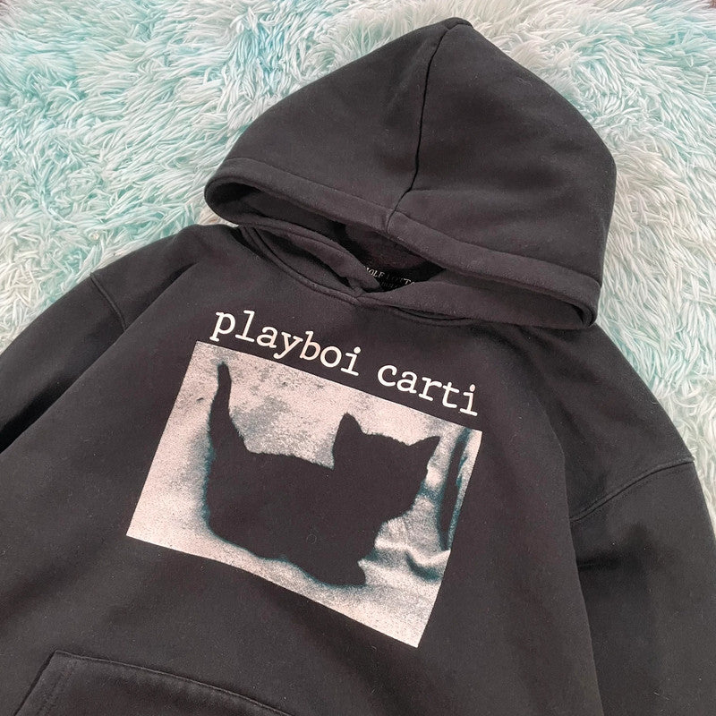 Black Playboi Carti Hoodie Graphic Whole Lotta Red - Medium