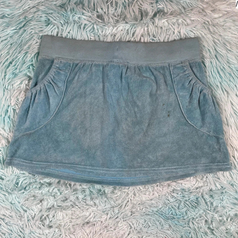 Vintage Blue Juicy Couture Velour Mini Skirt - Size 8