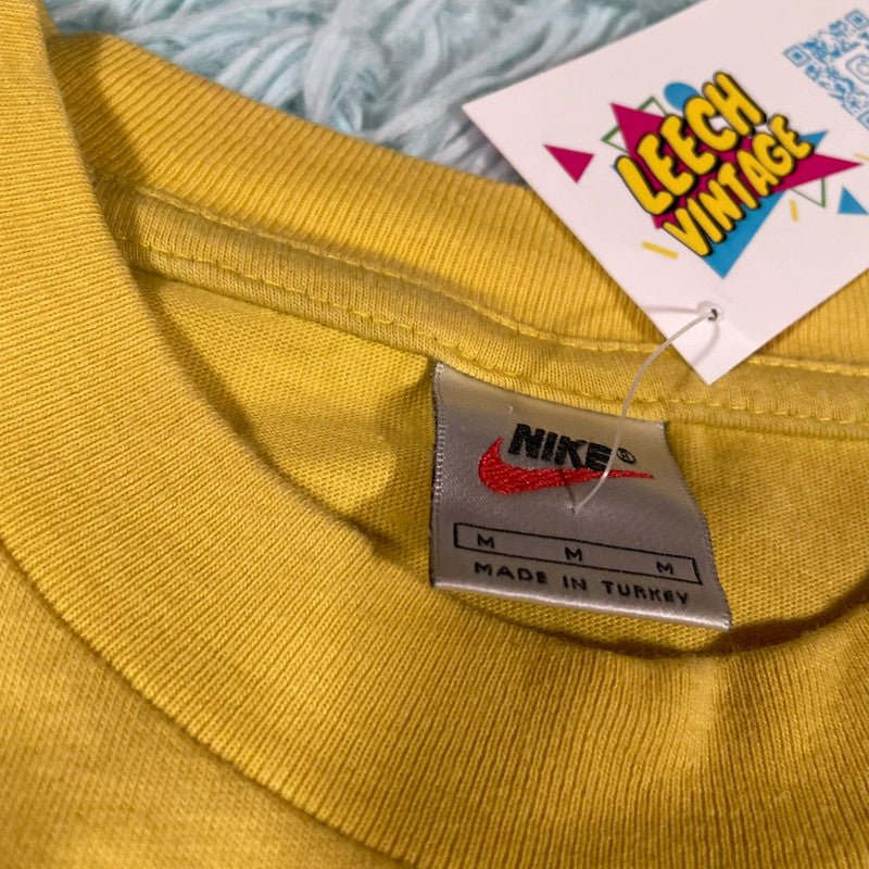 Vintage 90s Yellow Nike T Shirt - Medium