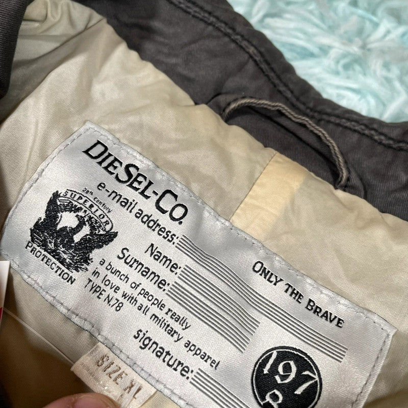 Vintage Grey Diesel Bomber Jacket - XL