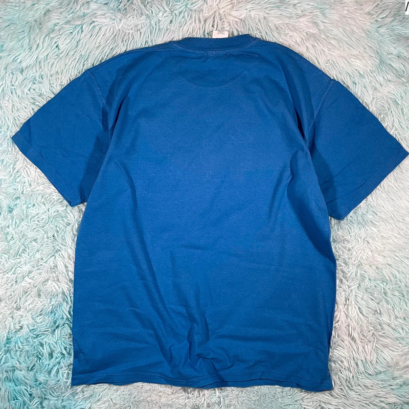 Vintage 90s Blue Winnie the Pooh Embroidered T Shirt - Large
