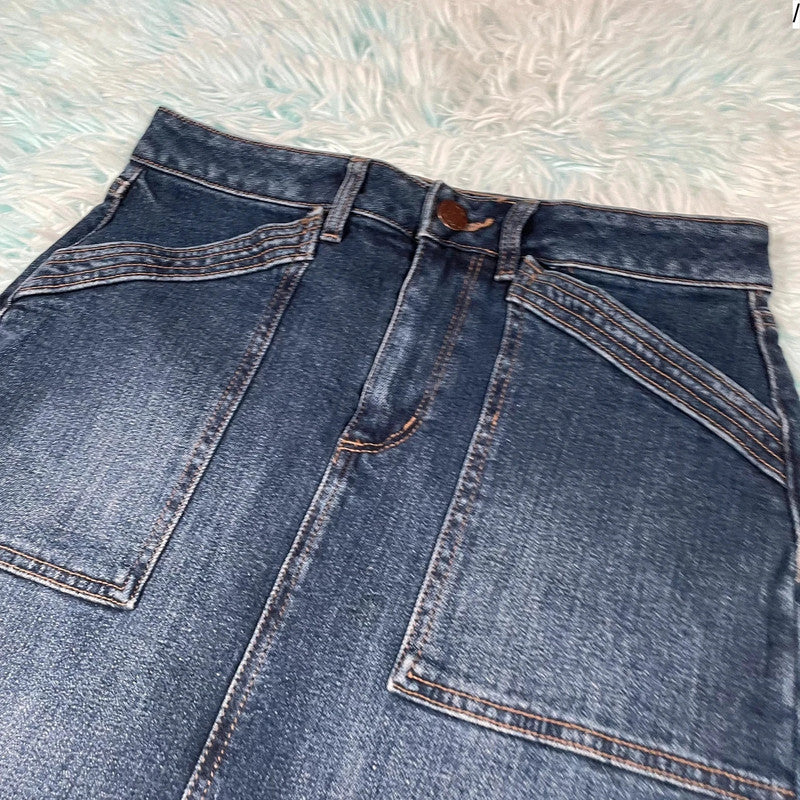Vintage 00s Denim Mini Skirt - Size 8