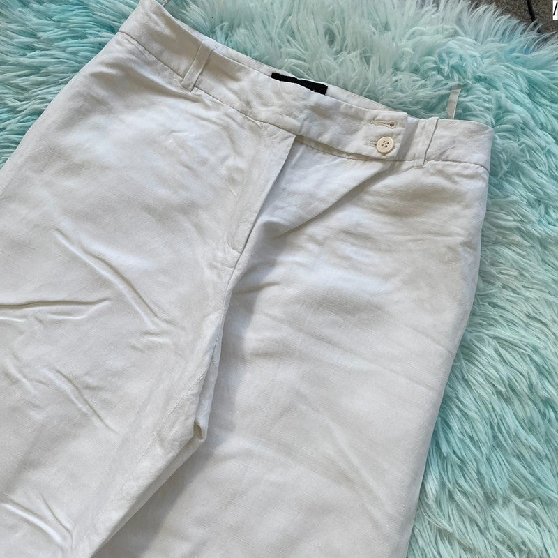 Vintage 00s White Coast Linen Trousers - Size 10