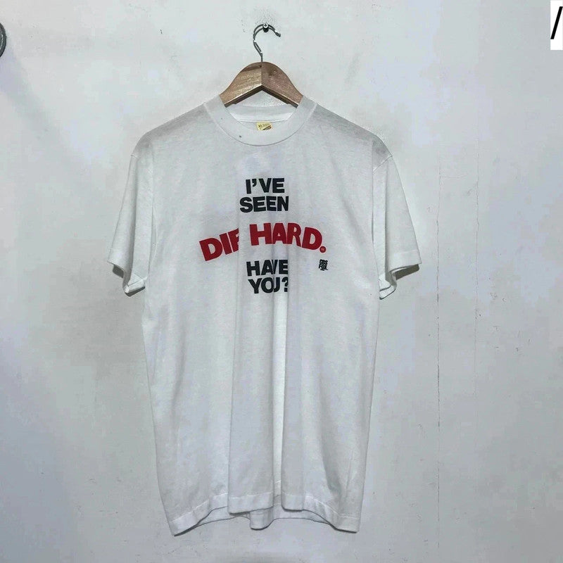 Deadstock Vintage 1988 White Die Hard Movie Promo T Shirt Screen Stars - XL