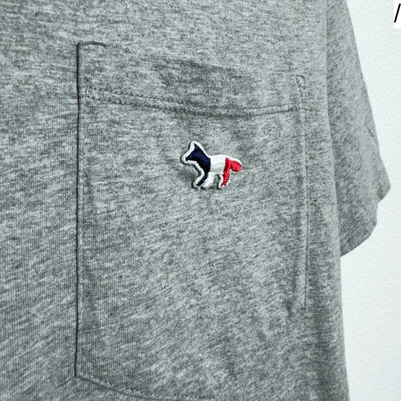 Grey Maison Kitsune T Shirt Plain - Small