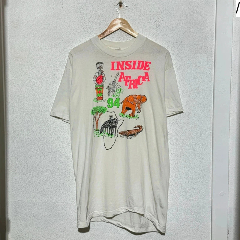 Vintage 1994 White Inside Africa Graphic T Shirt - Small