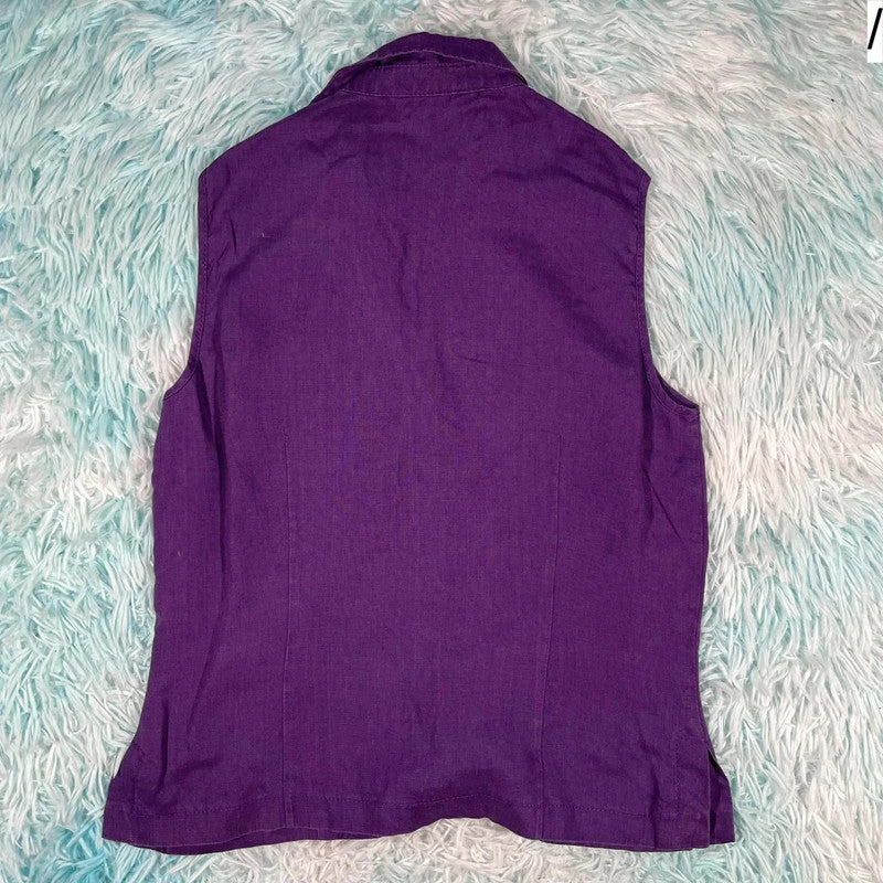 Vintage 00s Purple Vest Top M&S - Size 12