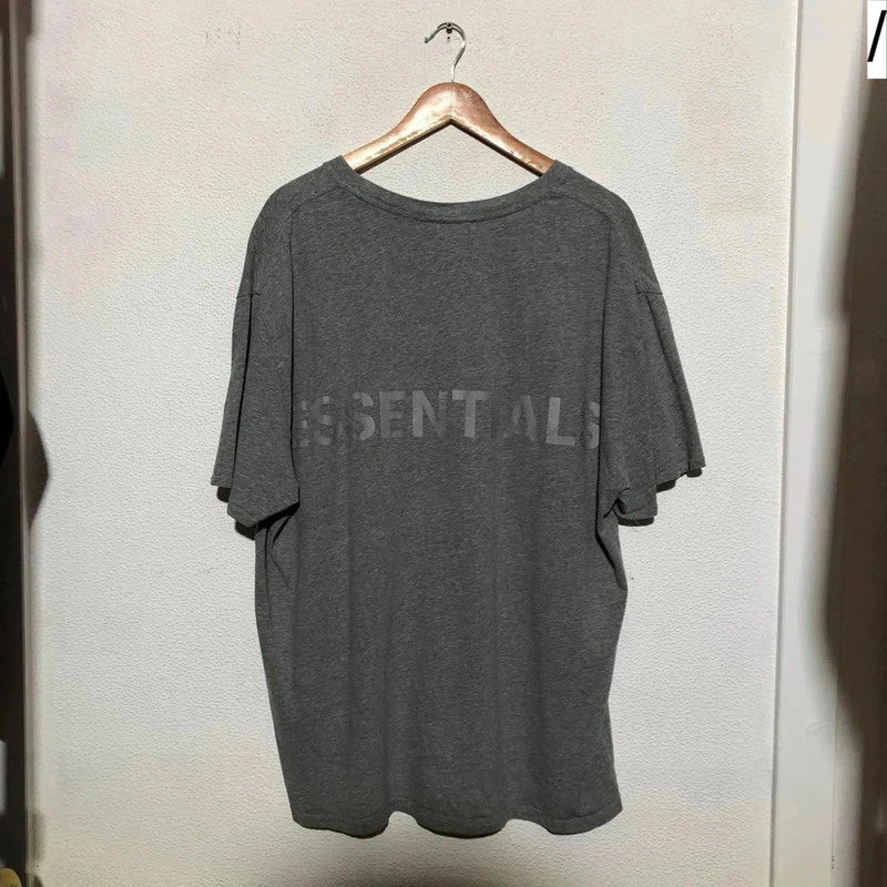 Grey Fear of God Essentials T Shirt Reflective Print - Large