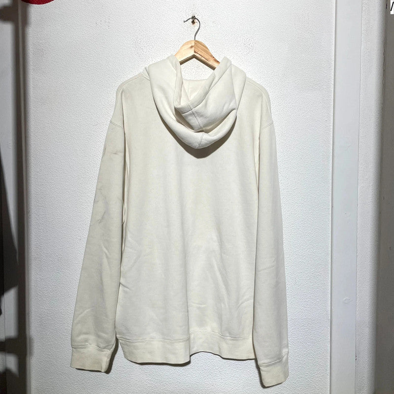 Cream White Stussy Hoodie Spellout - XL