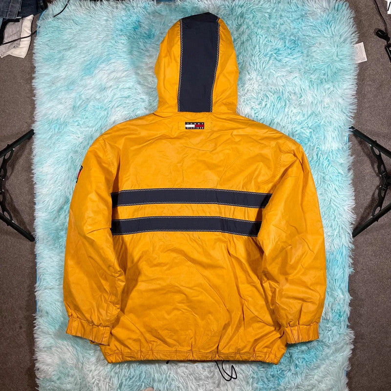 Vintage 90s Yellow Tommy Hilfiger Fleeced Jacket - Large