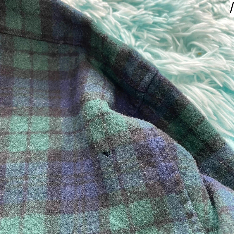 Vintage Green & Navy Pendleton Flannel Shirt - Large