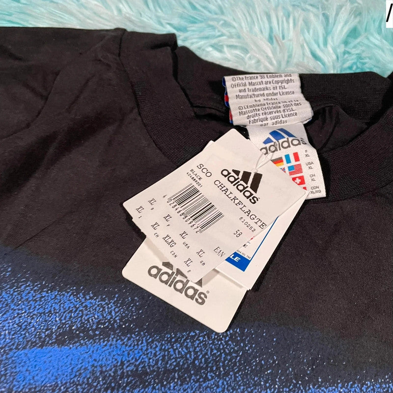 Deadstock Vintage 90s France 98 Adidas Scotland Graphic T Shirt