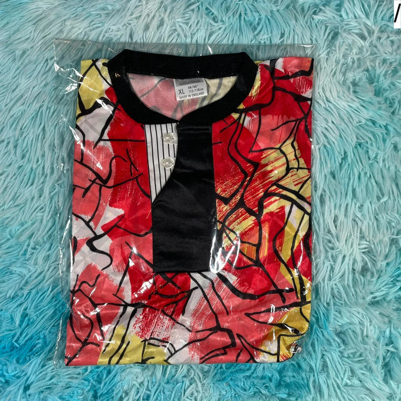 Deadstock Vintage 90s Funky Patterned Football Shirt - XL