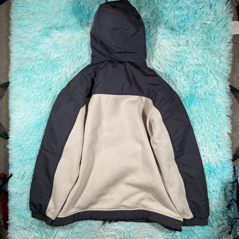Vintage 90s Beige & Navy Kappa Fleece Jacket - XXL