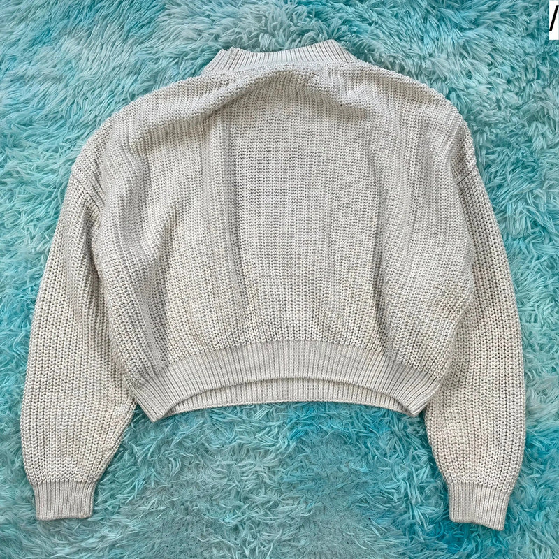 White Tommy Jeans Knitted Jumper Flag - Small