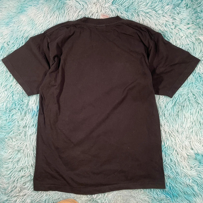 Vintage 90s Black Nike T Shirt Graphic Just Do it - Medium