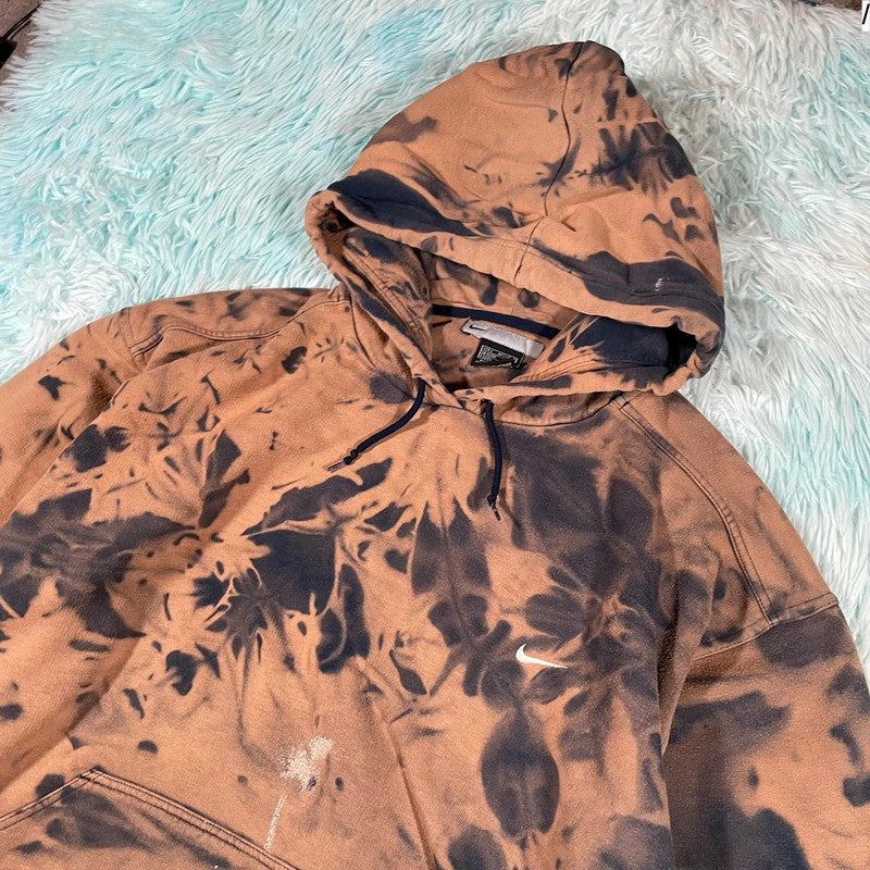 Vintage 00s Bleach-Dyed Nike Hoodie - Large