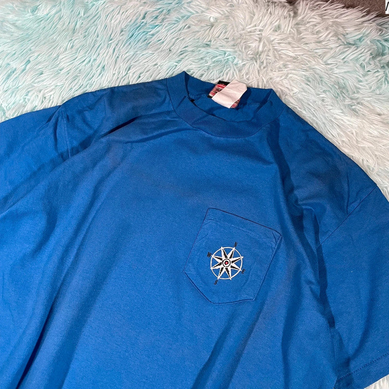 Vintage 90s Blue Ski Graphic T Shirt - XL