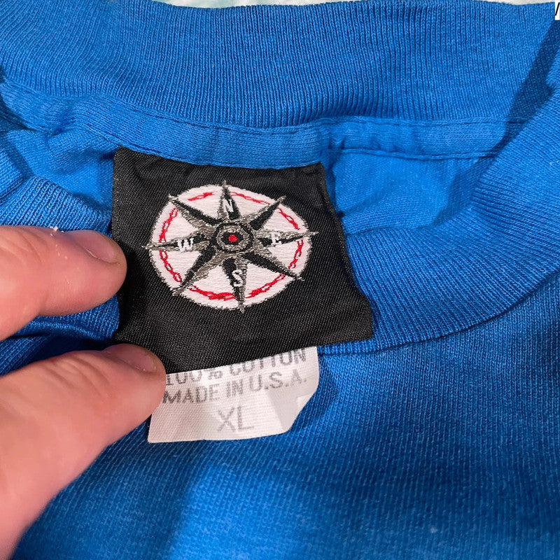 Vintage 90s Blue Ski Graphic T Shirt - XL
