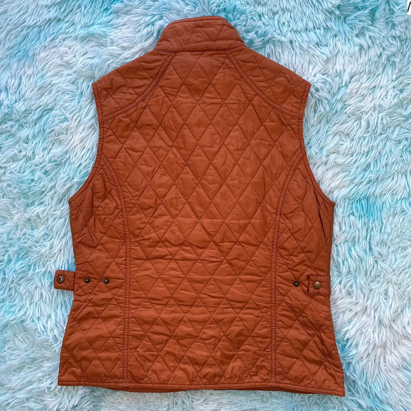 Burnt Orange Barbour Quilted Gilet Jacket - Size 14