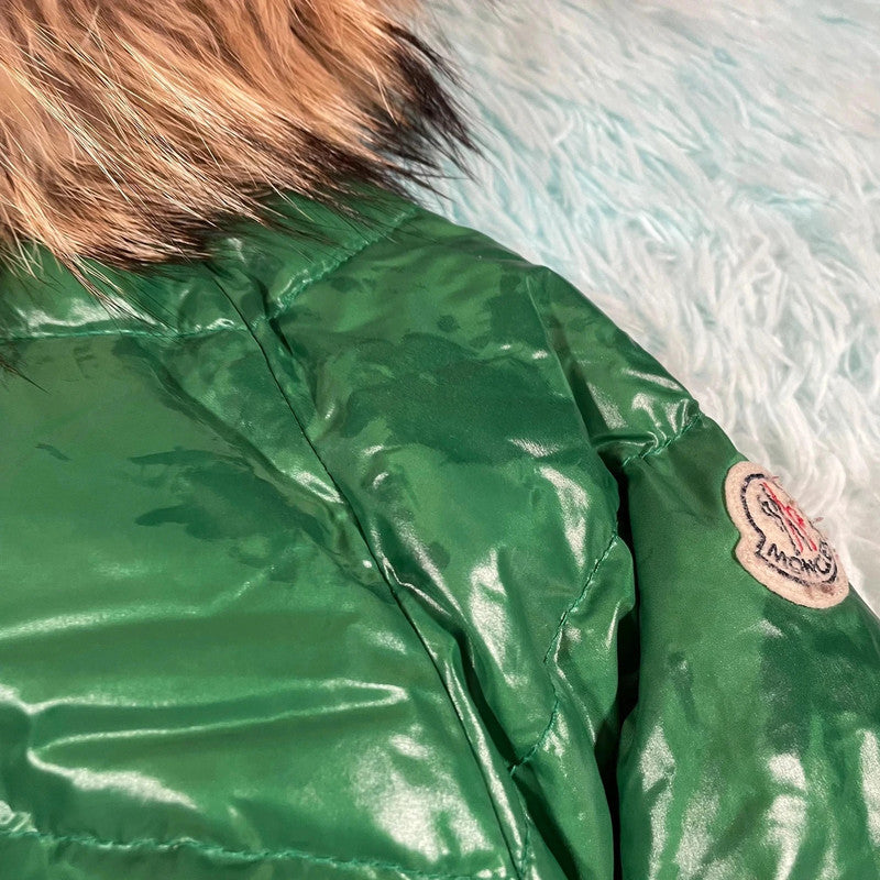 Vintage Green Moncler Puffer Jacket Alpes Fur Hood - Womens Large