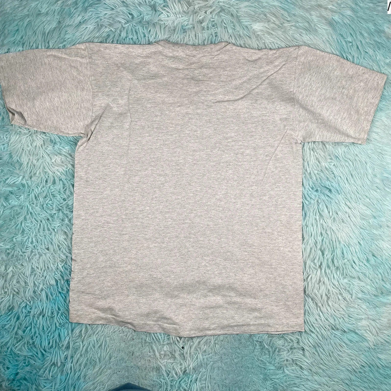 Vintage 90s Grey Henley T Shirt Methodist Church - Medium