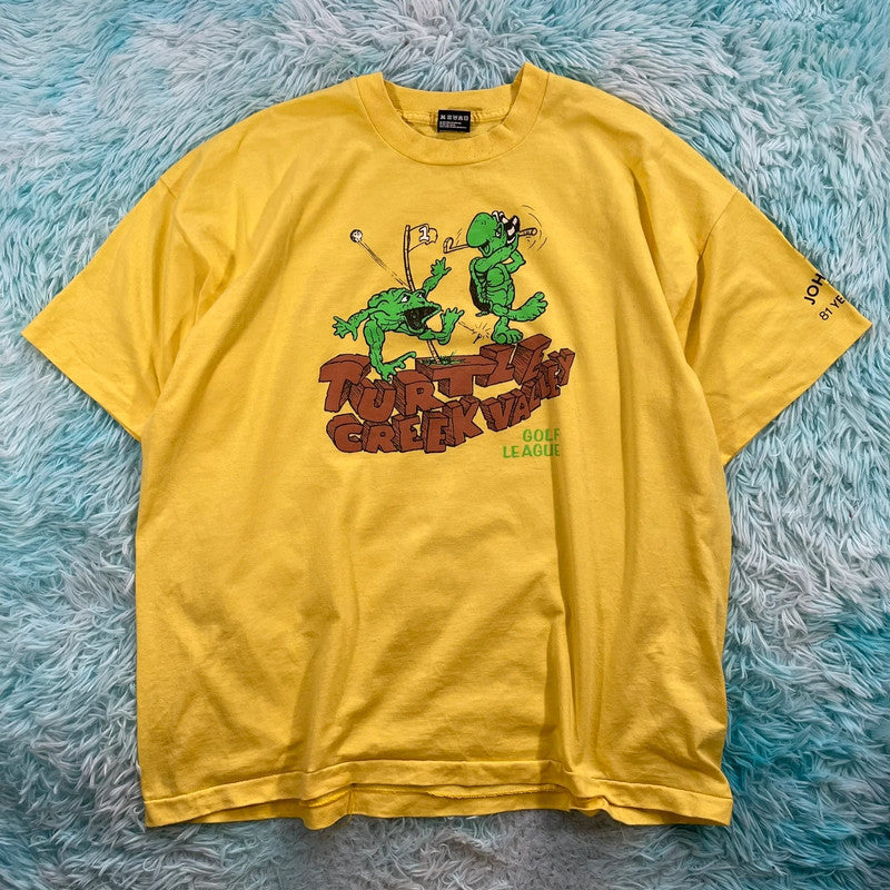 Vintage 90s Yellow Turtle Creek Valley Golf Graphic T Shirt - XXL