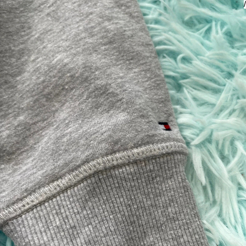 Grey Tommy Hilfiger Sweatshirt Spellout - Large