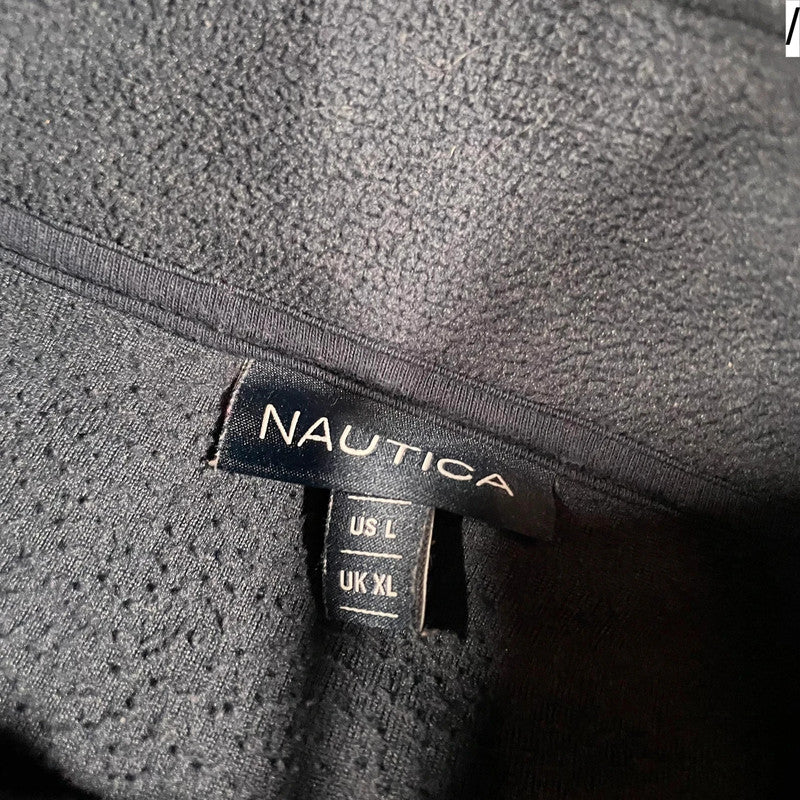 Navy Nautica Sailing 1/4 Zip Fleece Jumper - Large