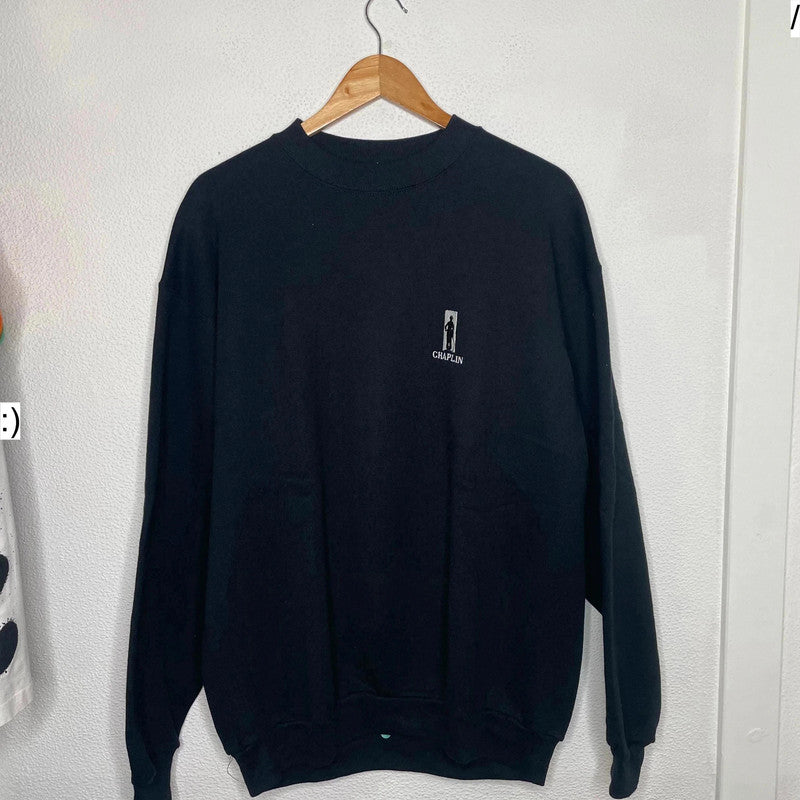 Deadstock Vintage Black Chaplain Movie Promo Sweatshirt Screen Stars - XL