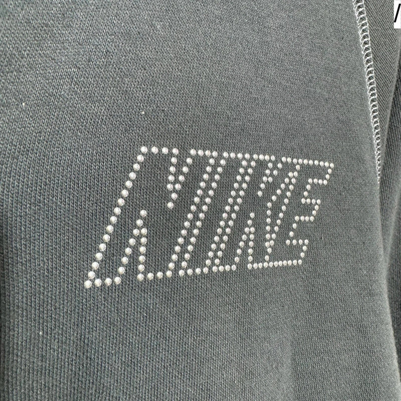 Vintage Dark Grey Y2K Nike Hoodie Full Zip - Medium