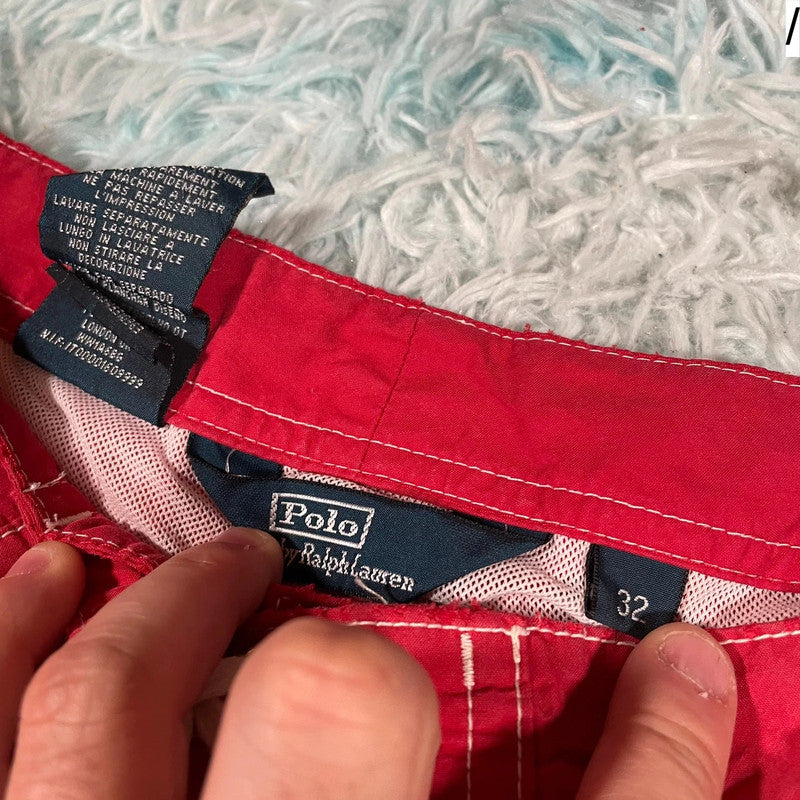 Red Polo Ralph Lauren Swim Shorts - 32W M