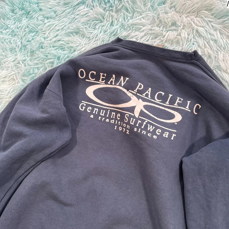 Vintage 90s Navy Ocean Pacific Sweatshirt - Medium