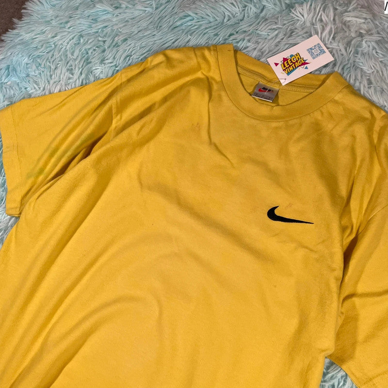 Vintage 90s Yellow Nike T Shirt - Medium