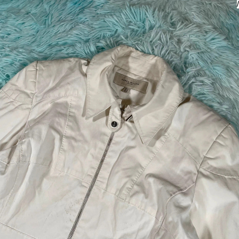 White Karen Millen Fitted Jacket - Size 14