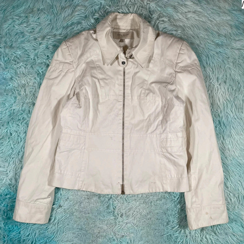 White Karen Millen Fitted Jacket - Size 14