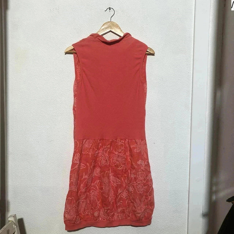 Vintage Y2K peach Floral Summer Dress made in Italy Low Cut - Medium