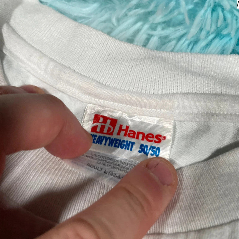 Vintage 90s White 2001 A Sage Odyssey Graphic T Shirt - Large