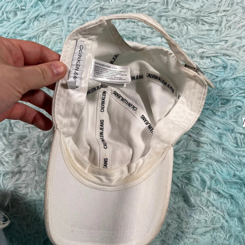 White Calvin Klein Cap Logo