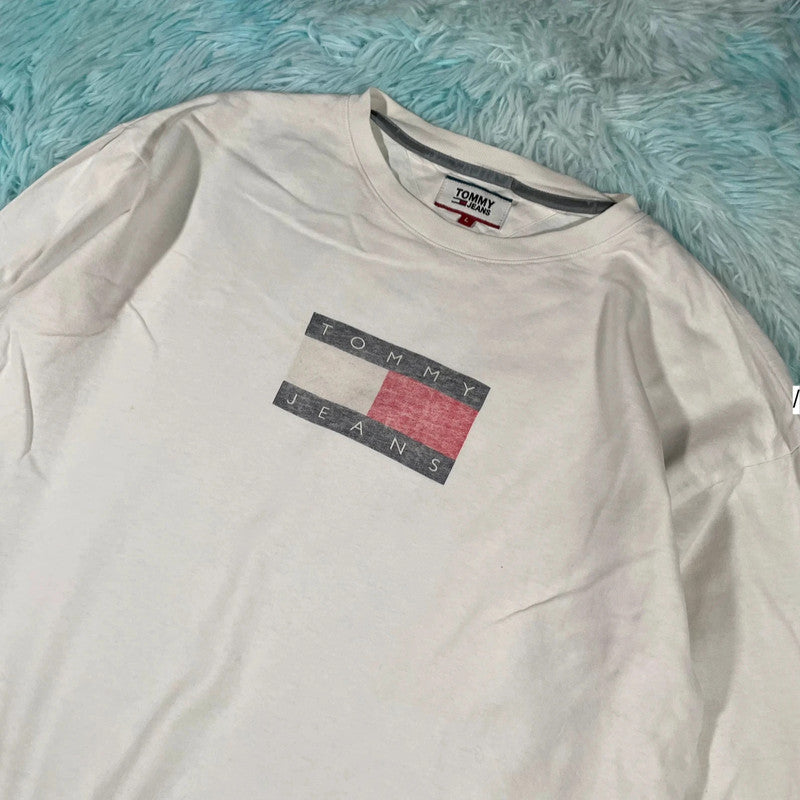White Tommy Jeans Long Sleeve T Shirt - Large