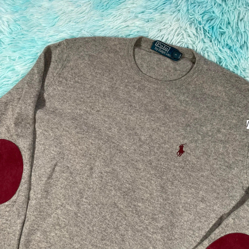 Grey Polo Ralph Lauren Wool Jumper - Medium