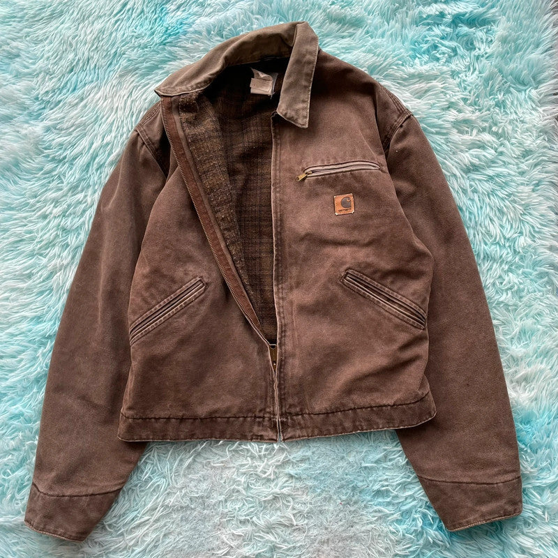Vintage 90s Brown Carhartt Detroit Jacket Workwear - Medium