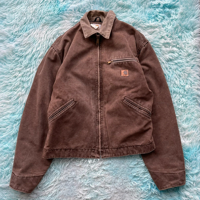 Vintage 90s Brown Carhartt Detroit Jacket Workwear - Medium