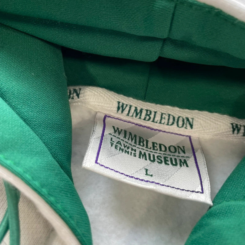 Vintage 90s White & Green Wimbledon Hoodie - Large