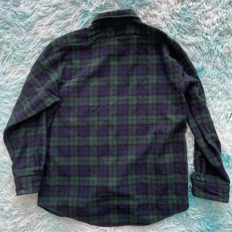 Vintage Green & Navy Pendleton Flannel Shirt - Large